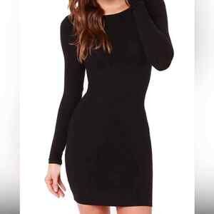 𝅺Face N‎ Face Black Long Sleeve Fitted Dress Women’s M